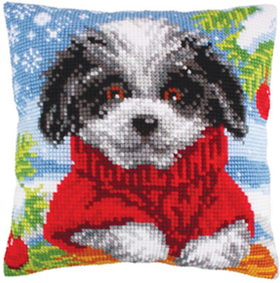 Kussen Borduurpakket Hond Met Trui